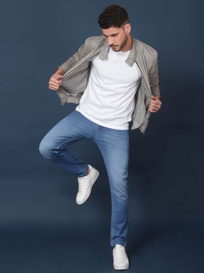 White shirt and online blue jeans male