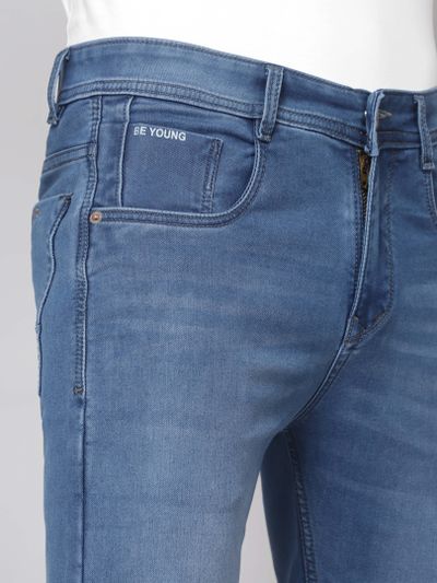 Venice Blue Cotton Knitted Mens Jeans Venice Blue Cotton Knitted Jeans