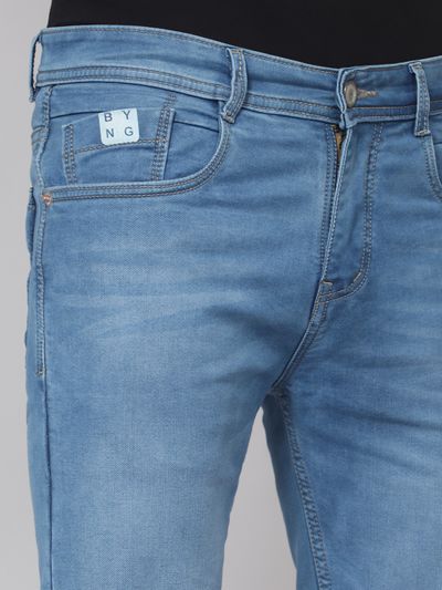 Willow Blue Cotton Knitted Mens Jeans Willow Blue Cotton Knitted Mens Jeans