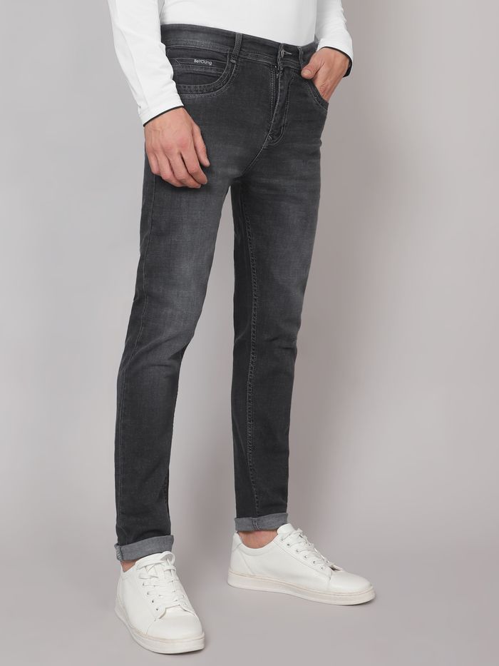 Buy Shadow Grey Stone Washed Jeans Online in India -Beyoung