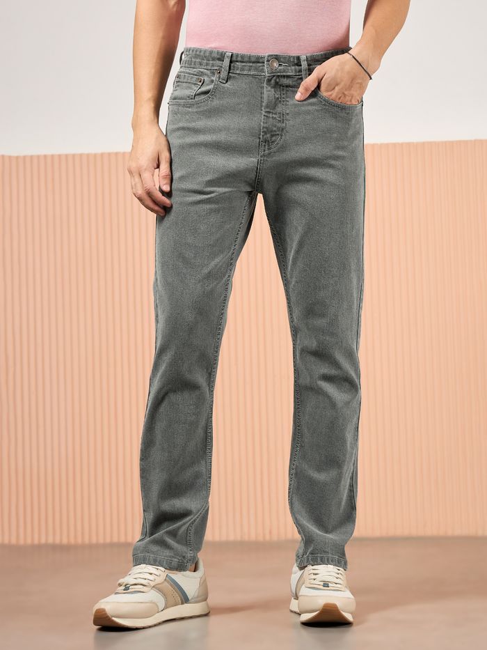 Buy Light Grey Regular Fit Mens Jeans Online in India Beyoung