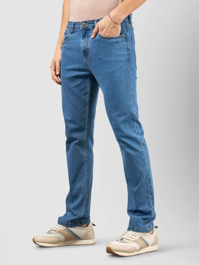 Soft Blue Regular Fit Mens Jeans Blue Denim Jeans