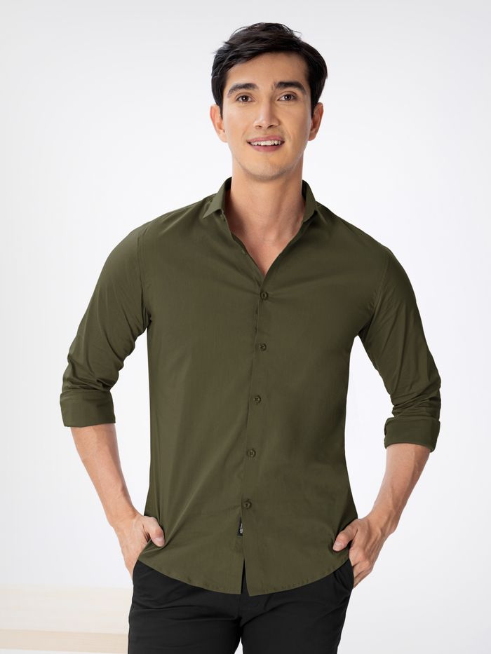 Buy Jade Green - Carbon Cotton Solid Shirt Online in India -Beyoung