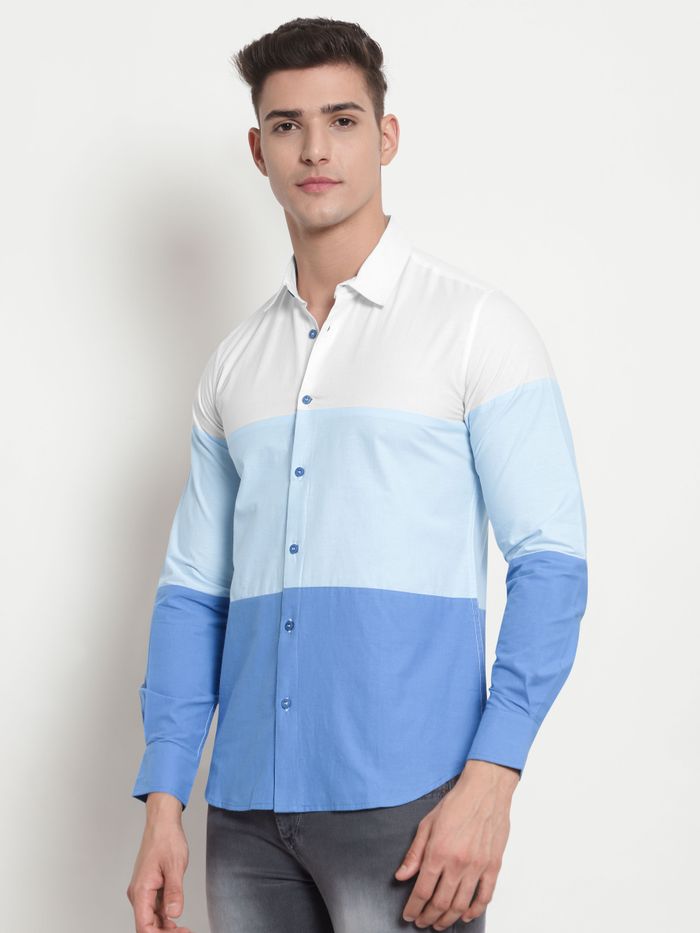 Buy Blue Blocked Printed Shirts for Men Online in India Beyoung