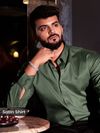 Dark Green Satin Shirt