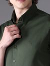 Dark Green Satin Shirt