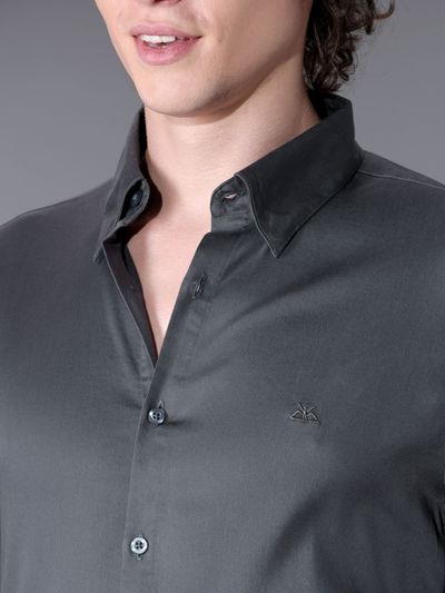 Dark Grey Satin Shirt Dark Grey Satin Shirt