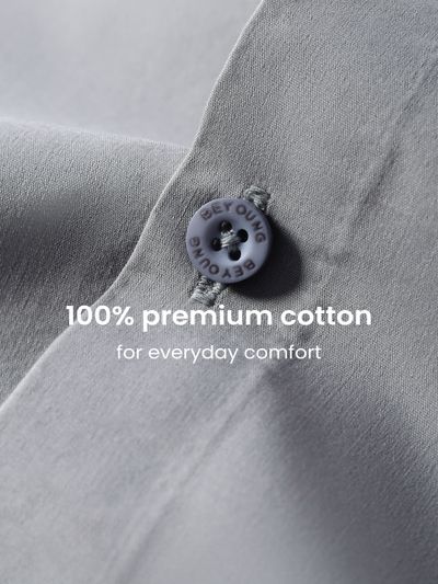 Grey - Plain Cotton Shirts Grey - Plain Cotton Shirts