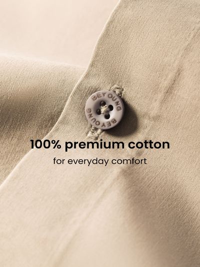 Light Beige - Plain Cotton Shirts Light Beige - Cotton Solid Shirts For Men