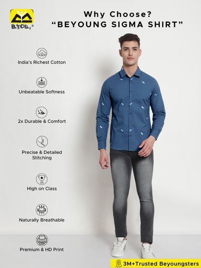 Navy Blue Gamer Printed Shirts for Men Buy Men Printed Shirt