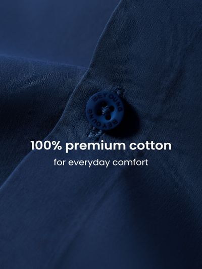 Navy Blue - Plain Cotton Shirts Navy Blue - Plain Cotton Shirts