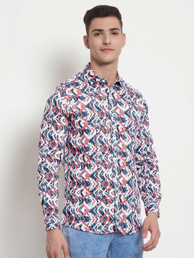 Orange Abstract Printed Shirts for Men Buy Printed Shirt Online,