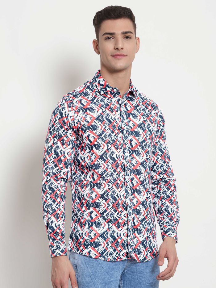 Buy Orange Abstract Printed Shirts for Men Online in India Beyoung