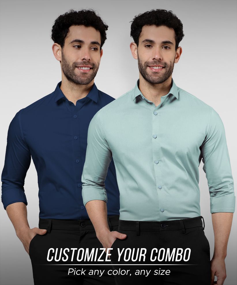 Buy Pick Any 3 - Plain Solid Shirts Combo Online in India -Beyoung