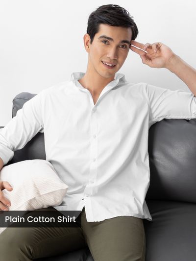 White - Plain Cotton Shirts