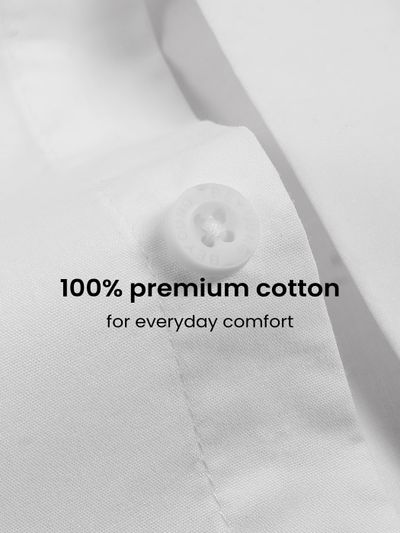 White - Plain Cotton Shirts White - Cotton Solid Shirts For Men