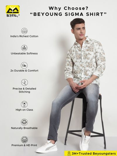 White Scenery Printed Shirts for Men Printed Shirts for Men Online in India