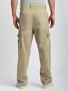 Beige Buckle Pocket Cargo Pants