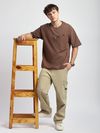 Beige Buckle Pocket Cargo Pants