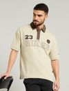 Beige Jersey Polo T-Shirt
