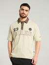 Beige Jersey Polo T-Shirt