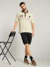 Beige Jersey Polo T-Shirt