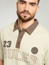 Beige Jersey Polo T-Shirt
