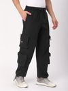 Black 3D Pocket With Zipper Cargo Pants
