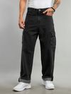 Black Cotton Cargo Pants