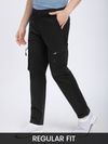 Black Slant Zipper Pocket Cargo Pants