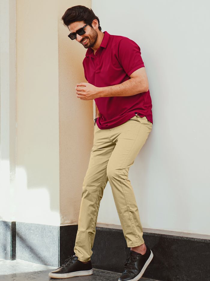 Buy Men s Camel Beige Formal Pants Online India Beyoung