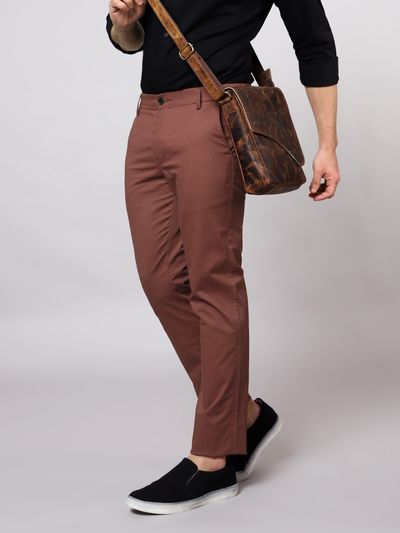 Brown slim-fit Chino pants