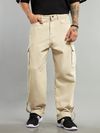 Cream Cotton Cargo Pants
