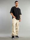 Cream Cotton Cargo Pants