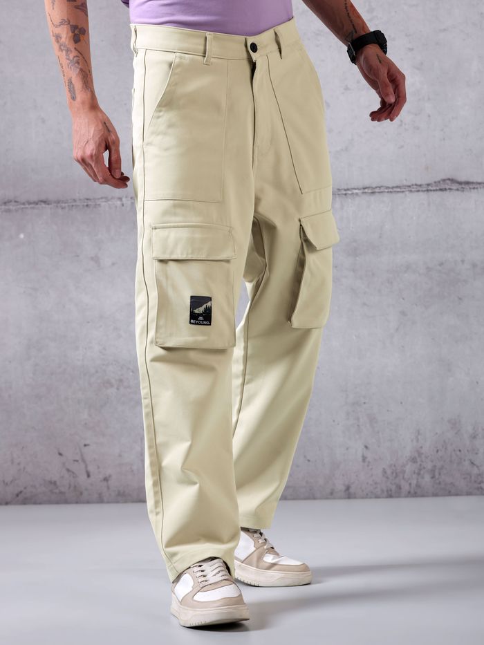 Cream Utility Cargo Pant for Men