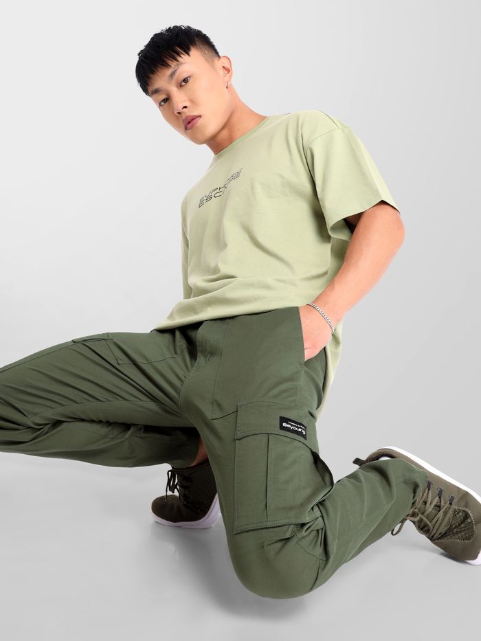 Crocodile Green Cargo Pants for Men