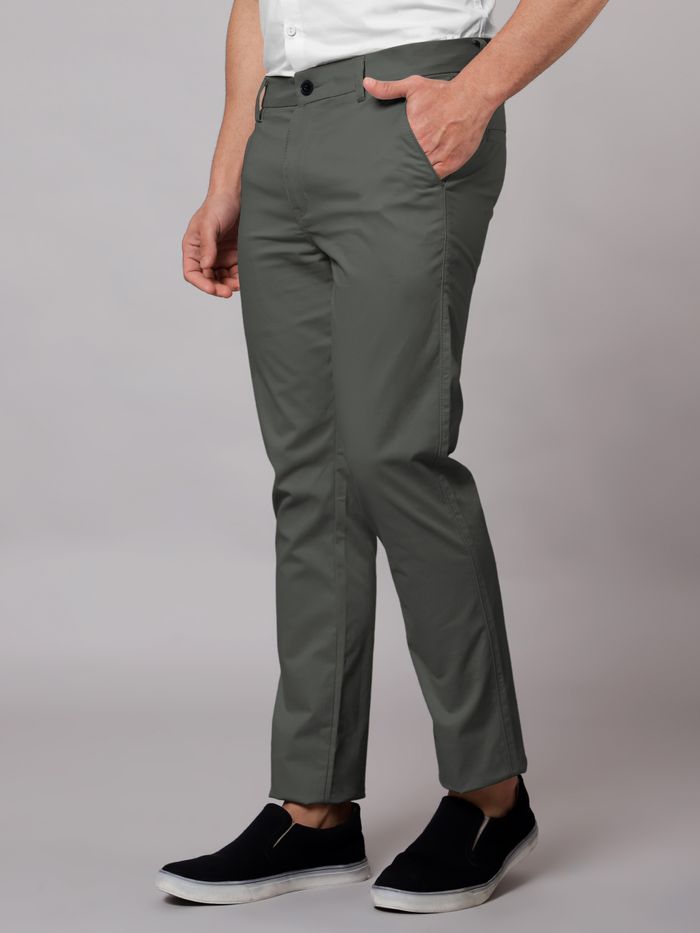 Classic Polo Casual Trousers : Buy Classic Polo Mens Cotton Solid Slim Fit  Dark Grey Color Trouser Online | Nykaa Fashion