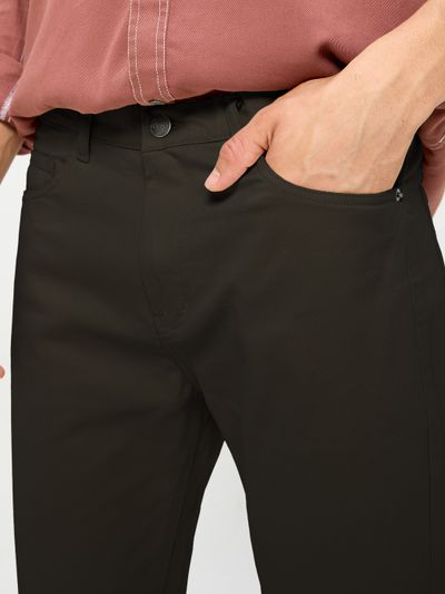 Darkest Brown Regular-fit Chino Pants