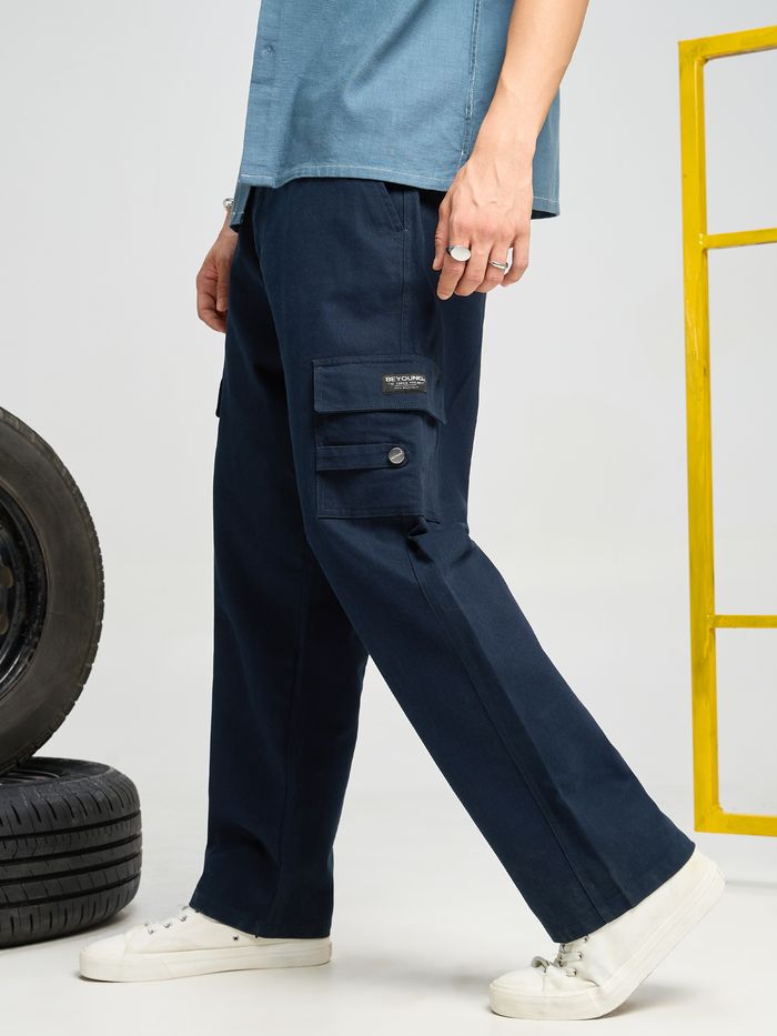 Navy blue cargo capris top