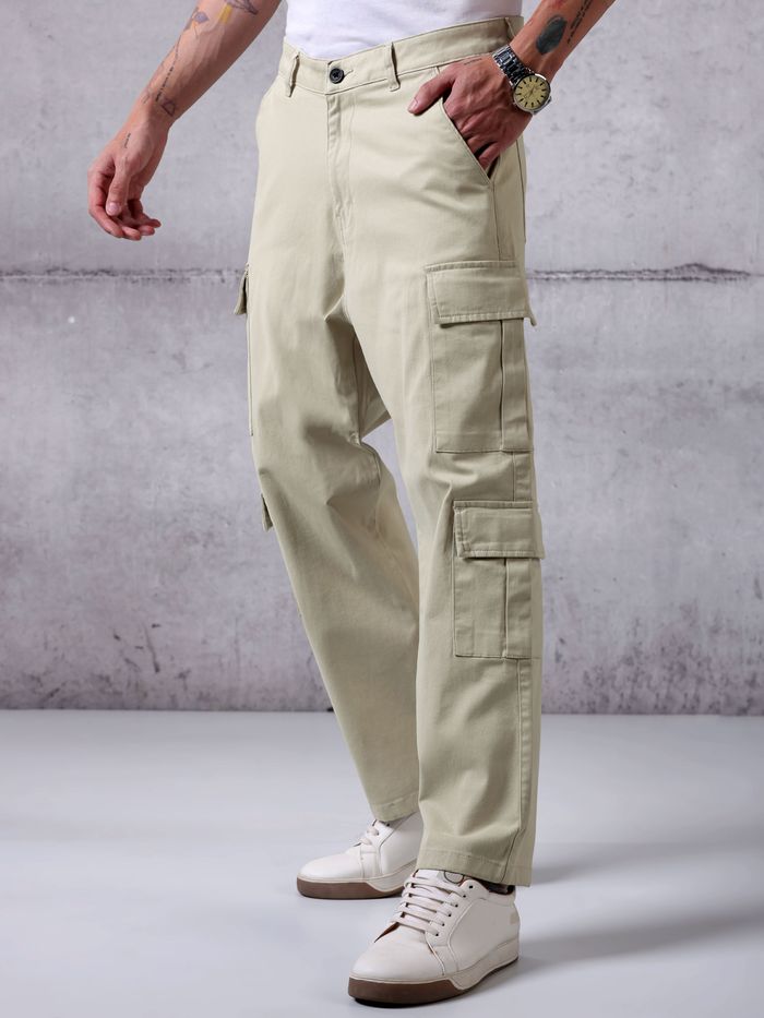 Buy Arrow Sports Flat Front Solid Casual Trousers - NNNOW.com