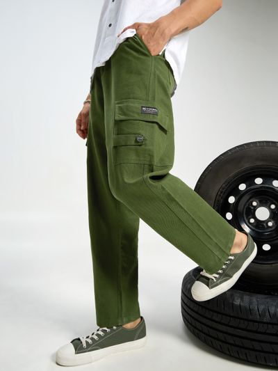 Olive green men's cargo pants sales