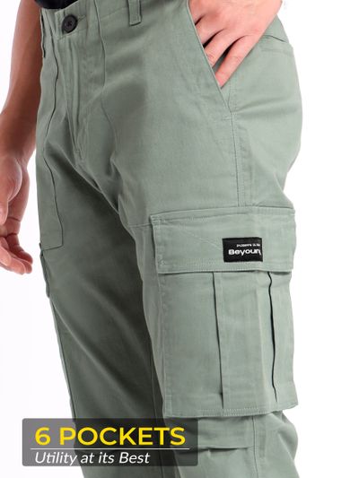 Pistachio Green Signature Cargo Pants