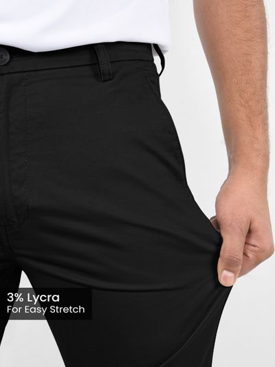 Rich Black Slim-Fit Trousers Rich Black Chino Pants