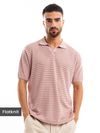 Rose Pink Flat Knit Men?s Polo T-Shirt?