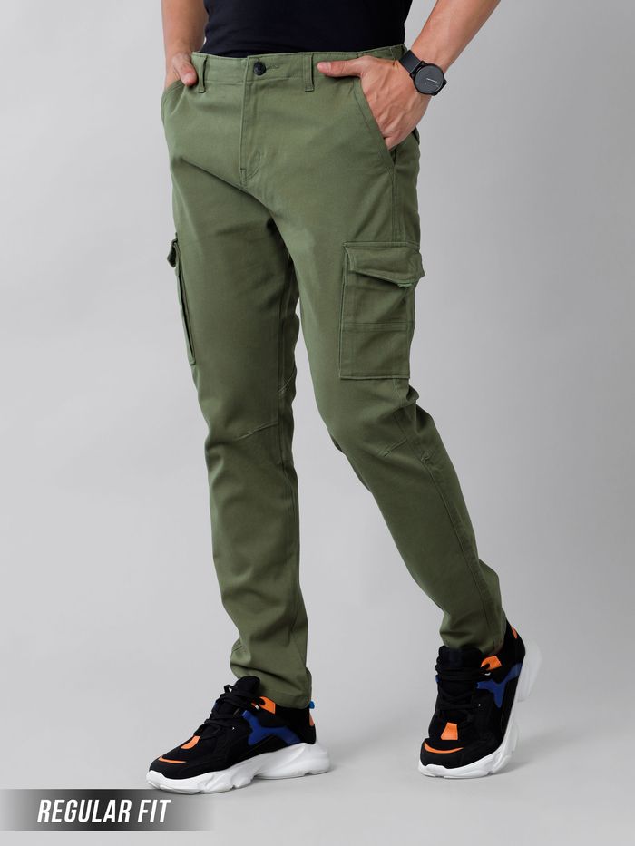 Mens green casual best sale pants