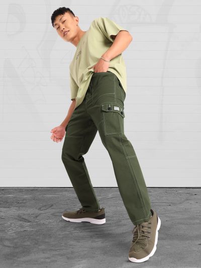 Manfinity Hypemode Men Cotton Top-stitching Flap Pocket Side Cargo Pants |  SHEIN USA