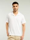 White Lapel Collar Polo T-Shirt