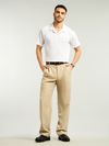 White Lapel Collar Polo T-Shirt