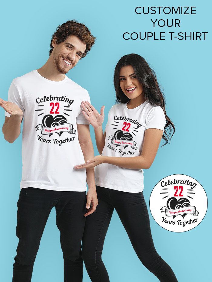 Anniversary t shirts for discount couples india