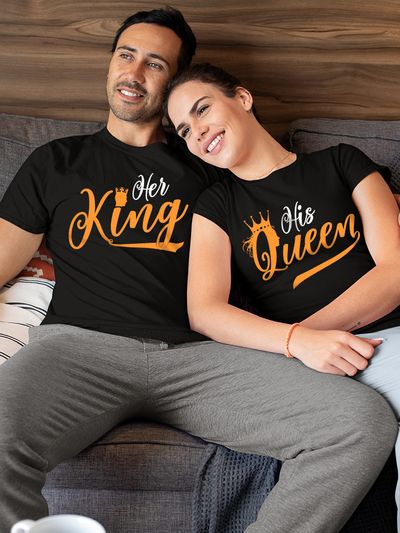 Her King His Queen Couple T-Shirt